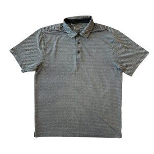 Under Armour Polo Shirt Mens Large Loose Fit HeatGear Gray Striped